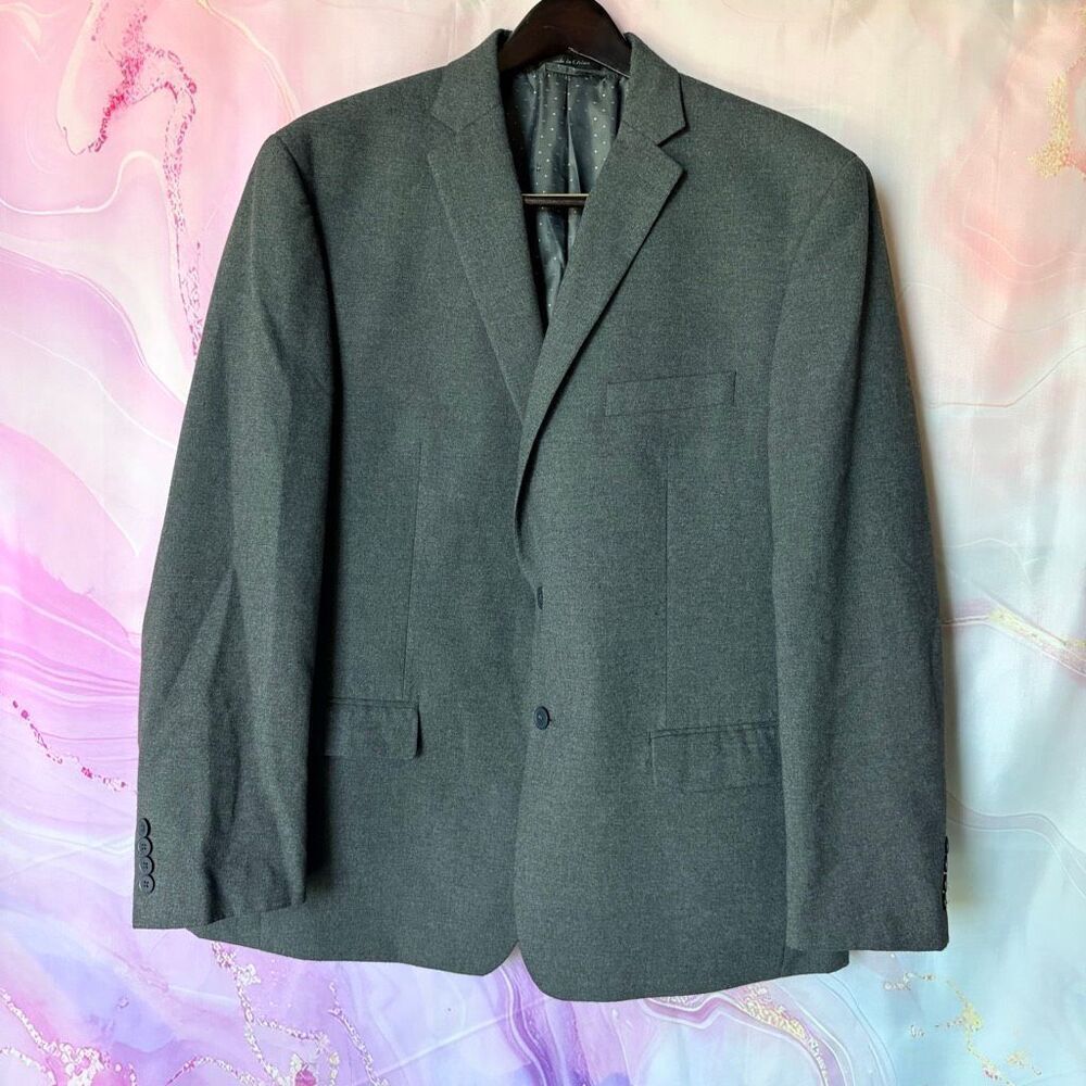 Collection by Michael Strahan 46R Gray Sport Coat Blazer Suit Jacket Business
